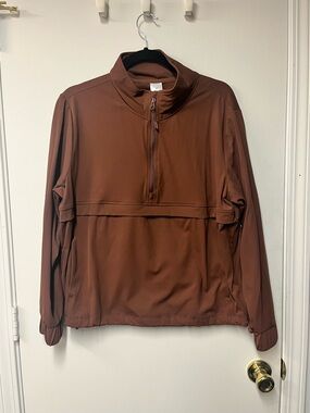 Women’s Half-Zip Pullover Top - Brown